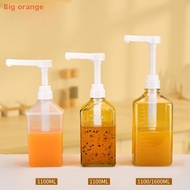 [Big orange] 1100ml Coffee Syrup Dispenser Multi-Function Honey Sauce Ketchup Bottle with 5/8/10CC P