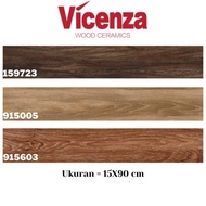 Granite Tile Vicenza Granit Lantai Motif Parket Kayu 15X90 Wood Mix B