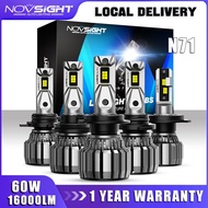Novsight N71 H4 H7 H11 9005 HB3 9006 HB4 60W Couple/ 16000LM Headlight Bulb for Car White 6500k