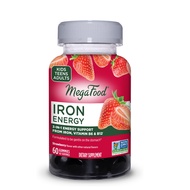 MegaFood Iron Energy Gummies - Vegan & Gluten-Free Iron Supplement for Women, Men, Teens & Kids with