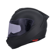 M2R Stop Safety Helmet F-7 Plain Color Style Matte Black Removable Lining Built-In Sunglasses Earpho