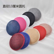 Headwear Hat Embryo Linen Yarn Base Mesh Top Hat Imitation Linen Yarn Hat Holder 13CM Round