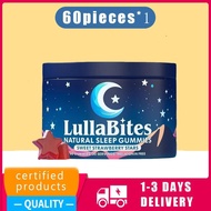 LullaBites natural sleep gummies with sweet strawberry flavor 60 pills without melatonin improve sle