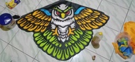 layangan kain pantai motif burung hantu super jumbo