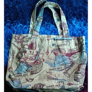 VTG TRADER JOE'S Reusable Cloth Tote Bag ~ Baking/Cooking Theme Biege 15 X18" Made in U.S.A.