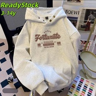 ReadyStock Girls’ Long Sleeve Hoodies for Autumn, Versatile & Age 3-14Y, Perfect Fall Essentials