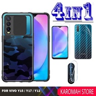 PACKAGE 4 INC 1 Case Vivo Y17 / Y12 / Y15 Fusion Sliding Army Protection Camera