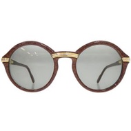 近全新卡地亞Trinity圓形木紋塑膠ブラウン太陽眼鏡 1299 [二手] 卡地亞