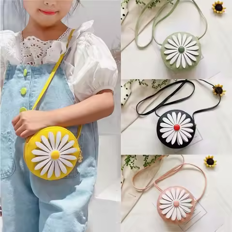 1 Piece Korean Fashion Messenger Bag for Girls Simplicity Daisy Crossbody Bag for Toddler Portable T
