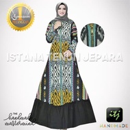 Gamis Wanita Muslimah Bahan Kain Tenun Blanket Troso Kombinasi