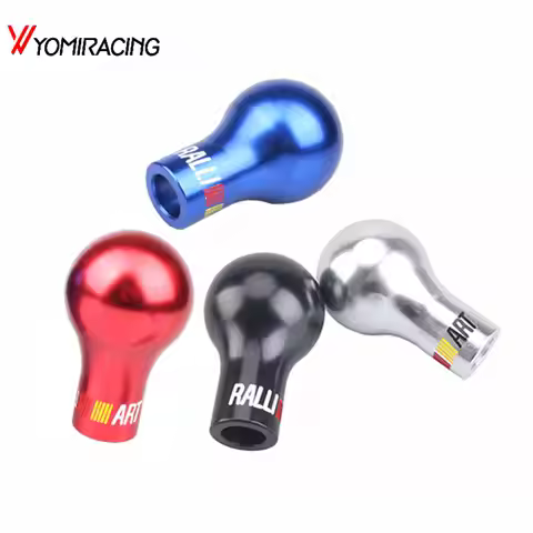 BHKEY RALLIART Universal 5/6 Speed Auto Aluminum Alloy Gear Shift Knob Black/White Car Manual Transm
