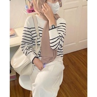 STRIPE KNIT SWEATER LATESTWanita HARU KNIT OVERSIZE SWEATER/ KNIT SWEATER/ Wanita