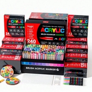 GuangNa 72/120/168/240/288 Color ACRYLIC Pen Brush Head MARKER GN.8101 Waterproof Art