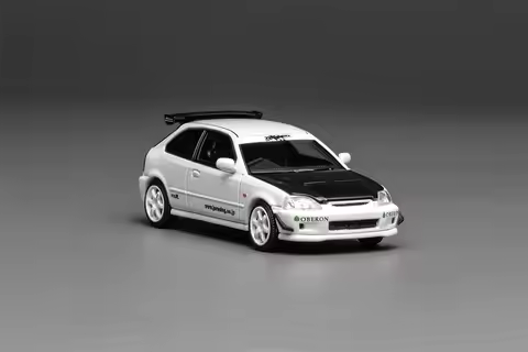 1:64 Civic TYPE R (EK9) j's Racing White Diecast Collector's Vehicle Model Car