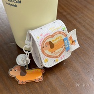Kartun sosej anjing Flip kulit corak fon telinga kes untuk AirPods 1 2 3 Pro sarung untuk AirPods Pr