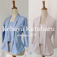 Loewes ATASAN KEBAYA KUTU BARU MODERN LINEN LOOK KATUN JEPANG PREMIUM Lengan Panjang 3/4 Warna Putih