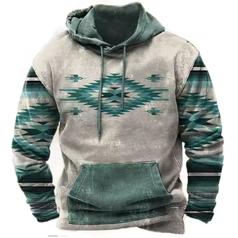 2024 Autumn Vintage Ethnic Style Hoodies Indian 3D Print Men Women Oversized Y2k Hoodie Pullovers Ho
