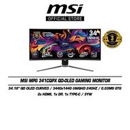 MSI MPG 341CQPX QD-OLED Gaming Monitor (34.18" | UWQHD | 240Hz | QD-OLED | Curved | 3Y)