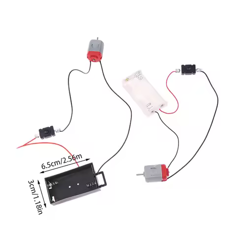 Mini DIY Electronic Motor Circuit Models Kit Black White 130 Motor Kit With 2xAA Battery Storage Cas