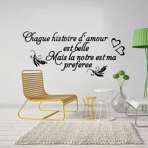 New Desgin French Phrase Wall Sticker For Kids Rooms Decor Francais Quote Decals Decor Wallpaper sti