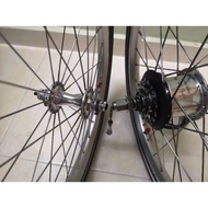 Brompton Silver superlight BWR wheelset Well used condition Set025