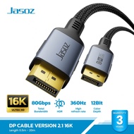 JASOZ DP 2.1 Cable (DisplayPort) Resolution 16K Refresh Rate 16K 60Hz/8K 120Hz/4K 240Hz
