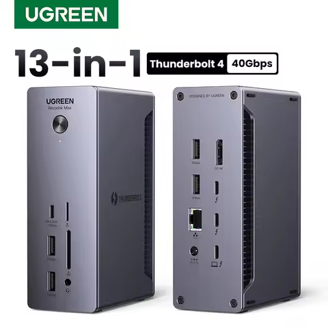 UGREEN Thunderbolt4 Docking Station 13-in-1 USB HUB 40Gbps 90W 4K@60Hz 8K@30Hz DP 2.5GbE SD&TF 4.0 3