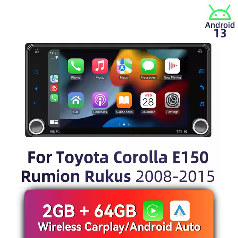 7" Screen Carplay Autoradio 2 Din Android Radio Car Multimedia for Toyota Corolla E150 Rumion Rukus 