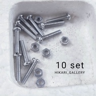 [10 Set] BAUT + MUR 3x15mm Transistor TOSHIBA dan SANKEN / Mur Baut untuk TR Toshiba dan Sanken