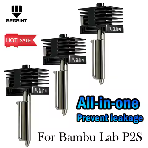 Hotend For Bambu Lab P2S Hotend One-Piece Nozzles 0.2/0.8/0.6/0.4mm Integral heat end Stain steel Ho