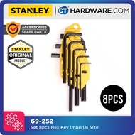 STANLEY 69-252 HEX KEY SET 8PCS IMPERIAL SIZE 1/16",5/64",3/32",1/8",5/32",3/16",7/32" & 1/4" [ 6925