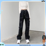 Casual Plain Button Pocket Women Jeans L35AD048 (Black)  Kasual s Kancing Saku Jeans Wanita