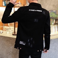 Pendatang baru jaket denim hitam kasual lelaki  lelaki versi Korea jaket pemuda langsing lelaki Kore