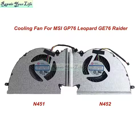 Laptop CPU GPU Cooling Fan For MSI GP76 Leopard GE76 Raider Notebook PC Fans Cooler Radiator PABD1A0