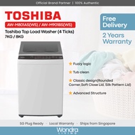 Toshiba 7KG / 8KG 4 Ticks Top Load Washer (AW-M801AS(WS) / AW-M901BS(WS))