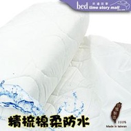 床邊故事+100%精梳棉+強效防水品質絕佳[CW]精梳棉PU防水保潔墊_單人/雙人_床包式