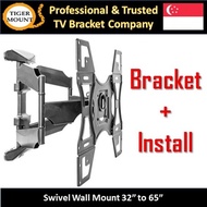 TIGER MOUNT TV Swivel Wall Mount Bracket + Installation For 32 inch to 65 inch (Home Use Only)