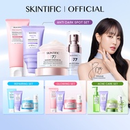 SKINTIFIC 4PCS Sunblock Set SPF 50+ PA++++-Cleanser,Serum,Cream&Sunscreen Skincare | Fades Spots,Bri