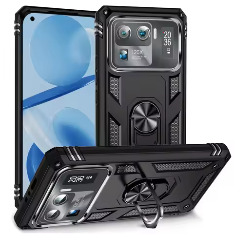 For Xiaomi Mi 11 Ultra Case Metal Ring Kickstand Armor Shockproof Case For Xiaomi 11U Mi11 Ultra Car