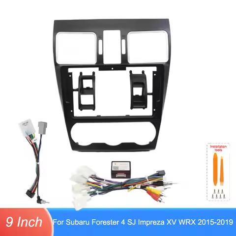 Car Radio Frame For Subaru Forester 4 SJ Impreza XV WRX 2015-2019 9 inch 2DIN Stereo Fascias Panel 1