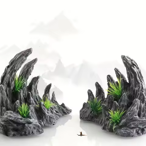 Aquarium Aquascape Resin Rock Fountain Micro Landscape Bonsai Aquarium Keel Rock Landscape Aquarium 