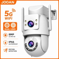 JOOAN Dual Lens CCTV 5G Wifi IP Camera Waterproof Wireless 8MP FHD Two Video Record Phone Live View
