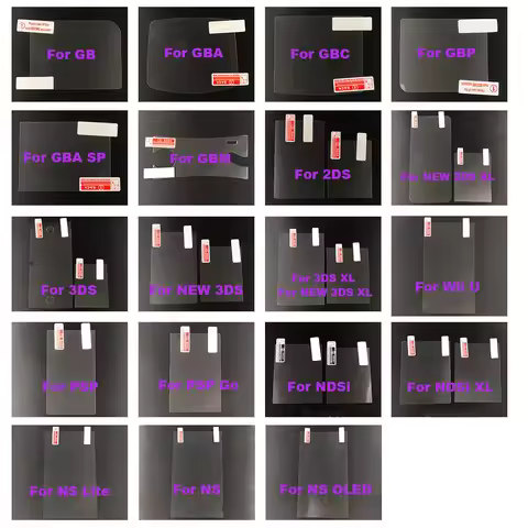 1-10set For 2DS New 3DS XL Top Bottom Clear Protective Film For Nintendo DSi NDSi XL GB GBA GBC GBM 
