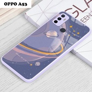 Softcase Glass Kaca Ungu/Lilac Oppo A53 - [GL97] - Case Oppo A53 - Casing Hp Oppo A53 - Case hp Oppo
