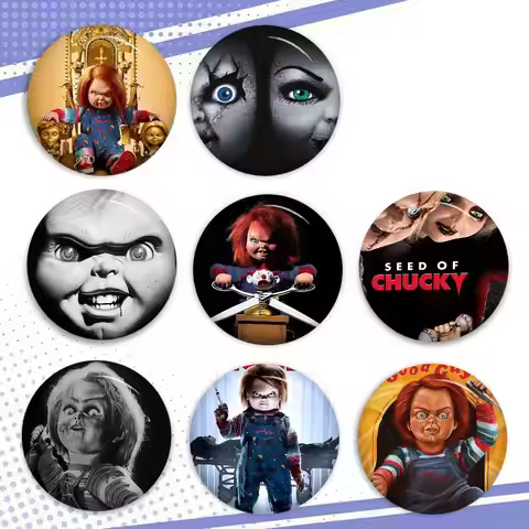Horror Movie Chucky Child's Play Soft Button Pin Funny Silly Gnarpy On A Skateboard Meme Badge Gamer