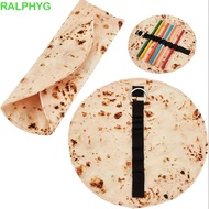 RALPHYG Simulated Pancake Storage Bag, Fun Burrito Design Canvas Material Flying Pancake Pencil Case
