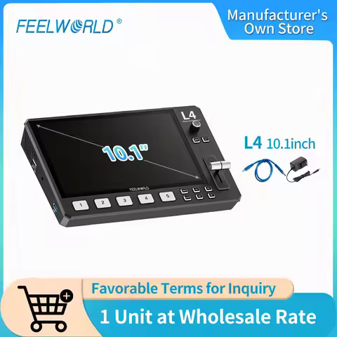 FEELWORLD L4 10.1"Touch Screen USB3.0 Fast Streaming Multi-camera Video Mixer Switcher