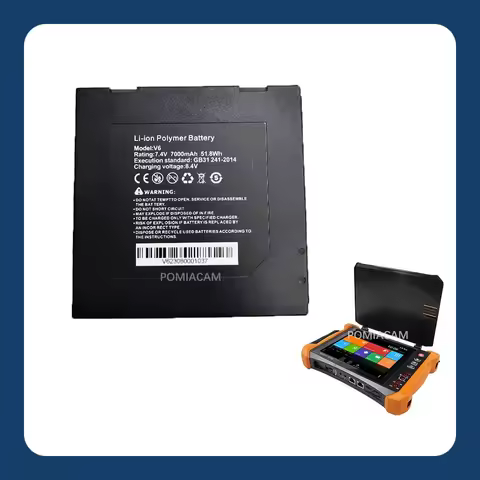V6 Li-ion Battery 7000mAh High Capacity 51.8Wh Li-ion Battery CCTV Tester for X9 Series X9-ADH, X9-A