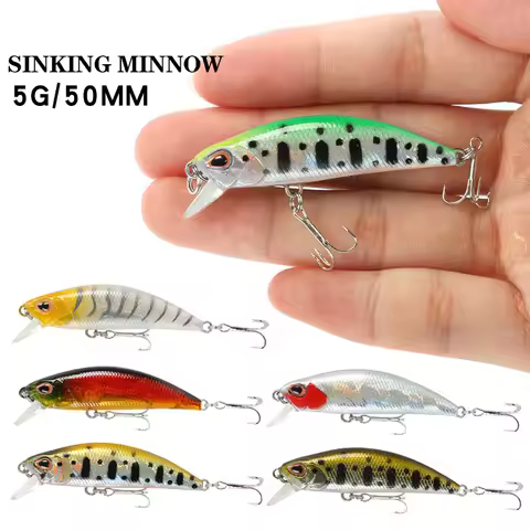 1PCS Black Minnow Lure 5cm 5g Minnow Fishing Lure Artificial Jerkbait Quality Hooks Wobbler Crankbai
