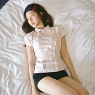 JANET STUDIO • Pink Asymmetrical Plaid Top